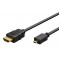 GOOBAY καλώδιο micro HDMI σε HDMI 53784 με Ethernet, 4K/60Hz, 1.5m, μαύρο