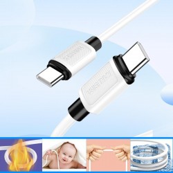 KAKUSIGA καλώδιο USB-C σε USB-C KSC-998, σιλικόνης, 100W, 480Mbps, 1m, λευκό