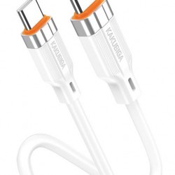 KAKUSIGA καλώδιο USB-C σε USB-C KSC-995, σιλικόνης, 100W, 480Mbps, 1m, λευκό