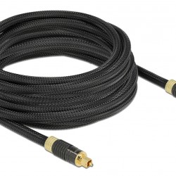 DELOCK καλώδιο ήχου Toslink 86595, gold plated, 5m, μαύρο