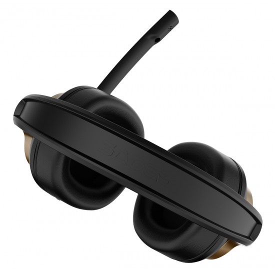 SADES gaming headset UPOWER, 3.5mm σύνδεση, 40mm, μαύρο/χρυσό