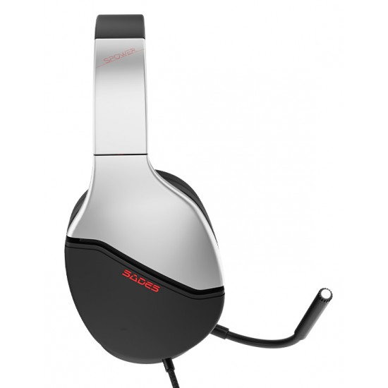 SADES gaming headset SPOWER, 3.5mm σύνδεση, 40mm, multi-platform, ασημί