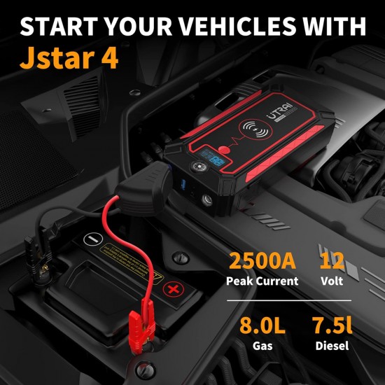 UTRAI εκκινητής μπαταρίας αυτοκινήτου JSTAR-4 με φακό, 12V/2500A, 16000mAh