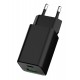 POWERTECH φορτιστής τοίχου PT-1501, USB/USB-C, 65W, GaN, μαύρος