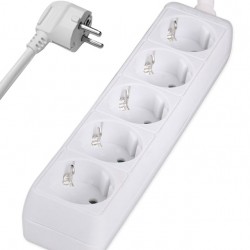 POWERTECH πολύπριζο PT-871, 5x schuko, 16A, 3m, λευκό
