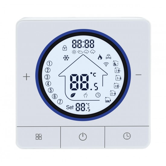 Smart θερμοστάτης αερίου BHT-800WM-GCLW, WiFi, επιτοίχιος, λευκός