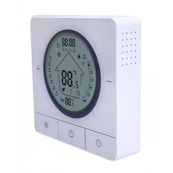 Smart θερμοστάτης αερίου BHT-800WM-GCLW, WiFi, επιτοίχιος, λευκός