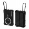 POWERTECH ηλιακό power bank PT-1505 με καλώδιο & φακό, 10000mah, magnetic wireless, 35W, μαύρο