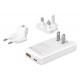 POWERTECH φορτιστής τοίχου PT-1532, EU/UK/CN βύσμα, USB/USB-C, 65W, GaN, λευκός
