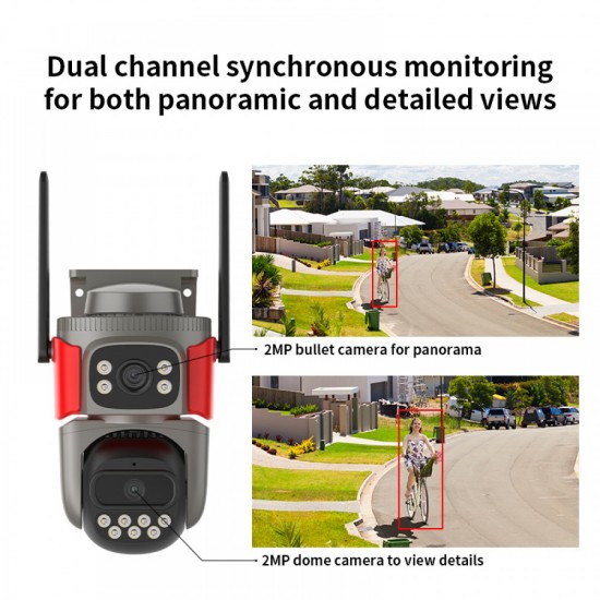 VSTARCAM smart κάμερα AF621DR, dual lens, αναγνώριση φωτιάς & καπνού, 2MP, WiFi, SD, PTZ, IP66
