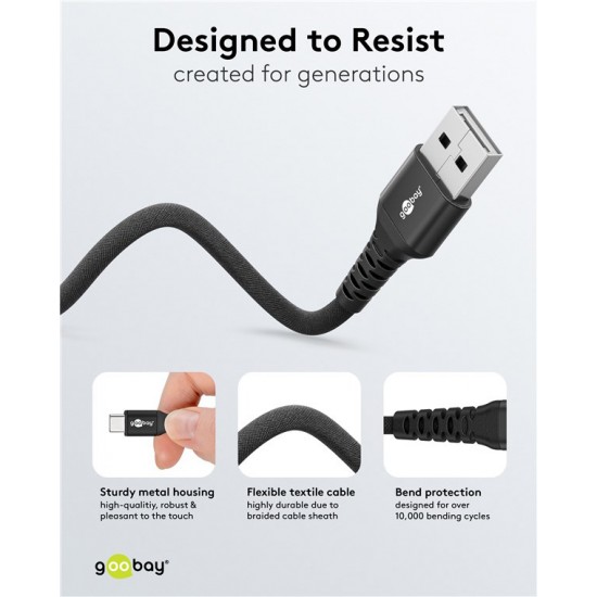 GOOBAY καλώδιο USB-C σε USB 74527, 60W, 480Mbps, 2m, μαύρο