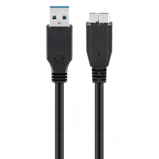 GOOBAY καλώδιο USB 3.0 σε USB 3.0 micro Τype B 95169, 15W, 5Gbps, 1m, μαύρο