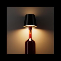 POWERTECH LED φωτιστικό για μπουκάλι HLL-0197, ρυθμιζόμενο, επαναφορτιζόμενο, μαύρο
