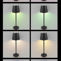 POWERTECH LED επιτραπέζιο φωτιστικό HLL-0195, RGB, ρυθμιζόμενο, επαναφορτιζόμενο, μαύρο