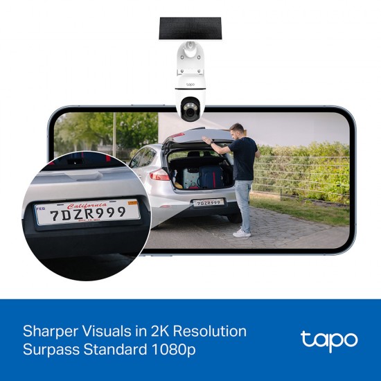 TP-LINK smart ηλιακή κάμερα Tapo C610 KIT, 2K/3MP, WiFi, PTZ, SD, IP65, EU/1.0