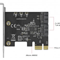 DELOCK κάρτα επέκτασης PCIe σε 2x SATA 90431, 6Gb/s