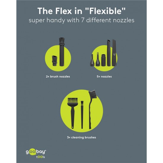 GOOBAY 2 σε 1 σκουπάκι χειρός & air duster 77829, 120W, 6000mAh, μαύρο