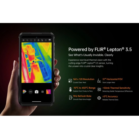 RUGONE smartphone Xever 7 Pro με θερμική εικόνα, 6.67", 12/512GB, 5G, 5550mAh, IP68/IP69K/MIL-STD-810H, μαύρο
