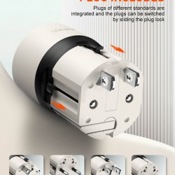 LDNIO φορτιστής τοίχου Q2319 με καλώδιο USB-C, EU/UK/US/AU βύσμα, USB/USB-C, 30W, γκρι