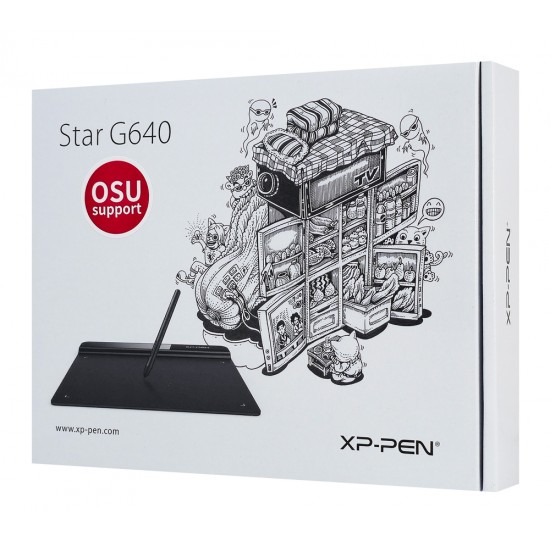 XP-PEN ταμπλέτα σχεδίασης με γραφίδα Star G640, 152.4x101.6mm, μαύρο