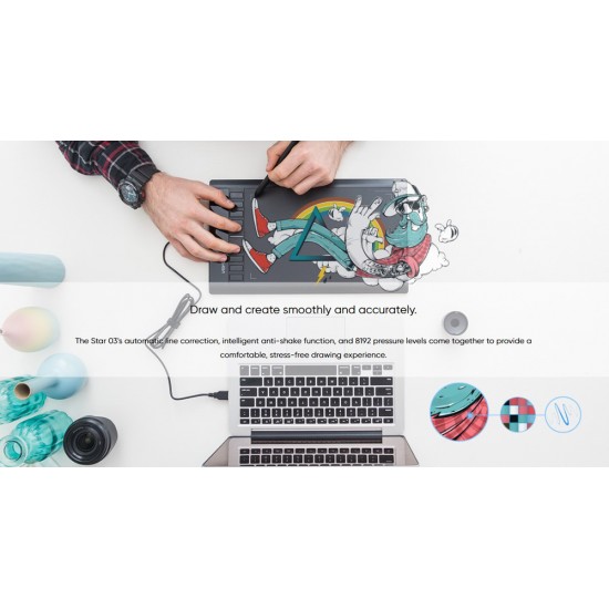XP-PEN ταμπλέτα σχεδίασης με γραφίδα Star 03 V2, 228.8x152.6mm, μαύρο