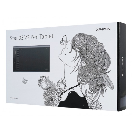 XP-PEN ταμπλέτα σχεδίασης με γραφίδα Star 03 V2, 228.8x152.6mm, μαύρο