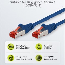 GOOBAY καλώδιο δικτύου 68269, CAT 6 S/FTP, copper, 250MHz, 3m, μπλε