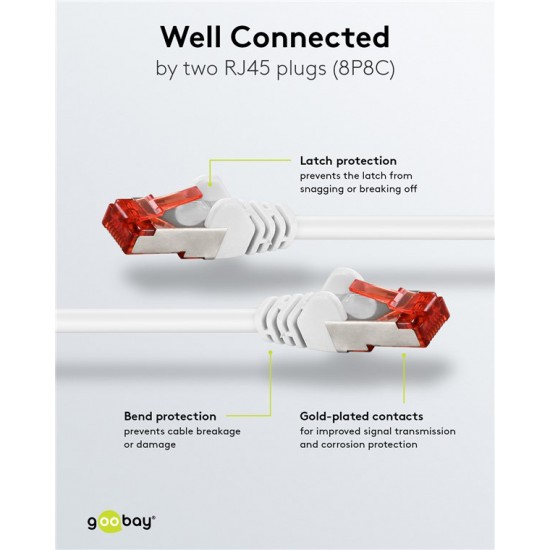 GOOBAY καλώδιο δικτύου 93507, CAT 6 S/FTP, copper, 250MHz, 3m, λευκό