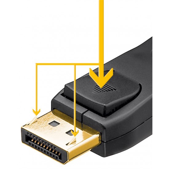 GOOBAY καλώδιο DisplayPort 74777, VESA Certified, 8K/60Hz, 32.4 Gbps, 1m, μαύρο