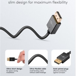 GOOBAY καλώδιο DisplayPort 77443, 8K/120Hz, 40 Gbps, 2m, μαύρο