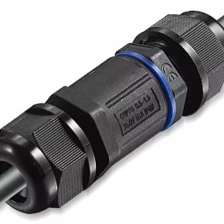 POWERTECH αδιάβροχος σύνδεσμος καλωδίων τροφοδοσίας TOOL-0112, 3pin, IP68, μαύρος