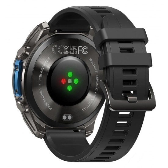 ZEBLAZE smartwatch Vibe 8 με φακό, heart rate, 1.43" AMOLED, 5 ΑΤΜ, MIL-STD-810H, μαύρο