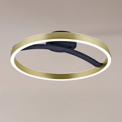 POWERTECH LED φωτιστικό οροφής HLL-0199, 29W, 4000K, Φ38x10cm, χρυσό/μαύρο