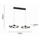 POWERTECH LED φωτιστικό οροφής HLL-0203, 42W, 4000K, 70x30x120cm, ασημί/μαύρο