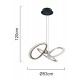 POWERTECH LED φωτιστικό οροφής HLL-0205, 40W, 4000K, Φ53x120cm, οπάλ χρυσό/μαύρο