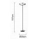 POWERTECH LED φωτιστικό δαπέδου HLL-0204, 42W, 4000K, Φ38x157cm, ασημί/μαύρο