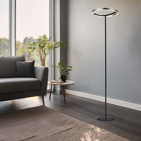 POWERTECH LED φωτιστικό δαπέδου HLL-0204, 42W, 4000K, Φ38x157cm, ασημί/μαύρο