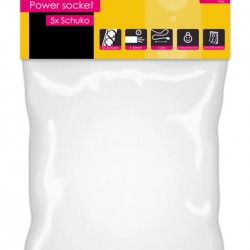 POWERTECH πολύπριζο PT-874, 5x schuko, 16A, 1.5m, λευκό