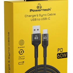 POWERTECH καλώδιο USB-C σε USB PTR-0169, PD 60W, copper, 1.5m, μαύρο