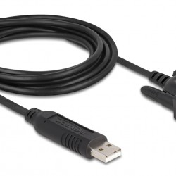 DELOCK καλώδιο USB σε RS-232 67382, 921.6Kbps, 1.8m, μαύρο
