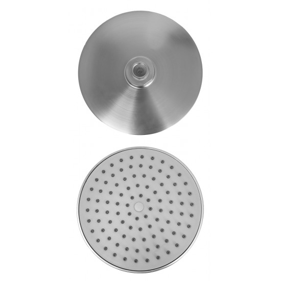 BRUNO κεφαλή ντους BRN-0267, πλαστική, στρογγυλή, Φ 20cm, ασημί