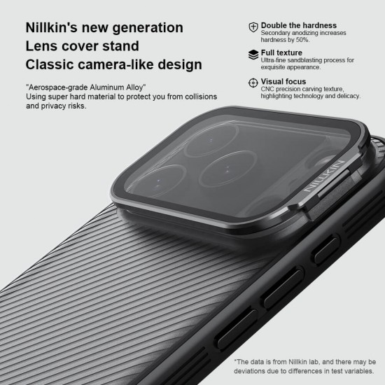 NILLKIN θήκη CamShield Prop για Apple iPhone 17 Pro, διάφανη/μαύρη