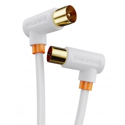 CABLETIME καλώδιο κεραίας CT-AV101-10, γωνιακό, 75 Ohm, 2m, λευκό