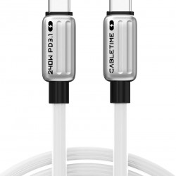 CABLETIME καλώδιο USB-C CT-CM240-ZSW1, 240W, 480Mbps, 1m, λευκό