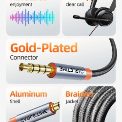 CABLETIME καλώδιο ήχου 3.5mm CT-AM35M, gold plated, 1m, μαύρο