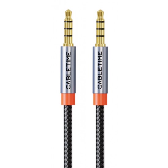 CABLETIME καλώδιο ήχου 3.5mm CT-AM35M, gold plated, 1.5m, μαύρο