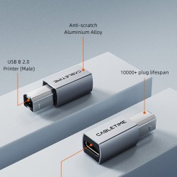 CABLETIME αντάπτορας USB-C σε USB Type B CT-CFBM2-AG, 480Mbps, γκρι