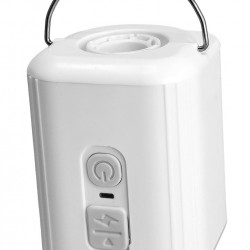 POWERTECH μίνι τρόμπα PT-1553 με φακό, 5W, επαναφορτιζόμενη, λευκή