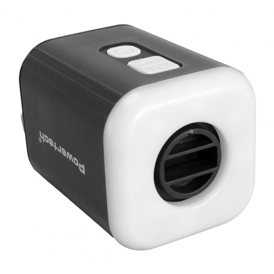 POWERTECH μίνι τρόμπα PT-1554 με φακό, 5W, επαναφορτιζόμενη, μαύρη