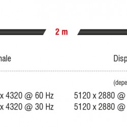DELOCK καλώδιο DisplayPort 85660, certified, 8K/60Hz, 32.4 Gbps, 2m, μαύρο